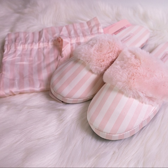 Victoria Secret Pink Strippe Slippers
